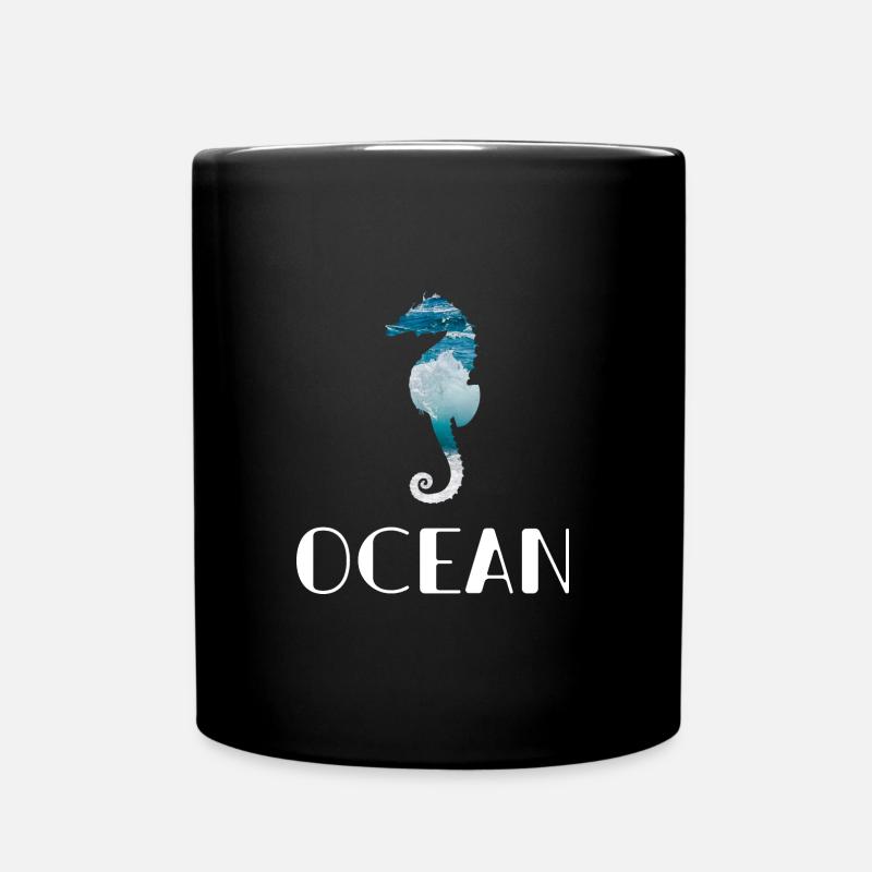 Cheval de mer dans la mer - Mug uni - noir