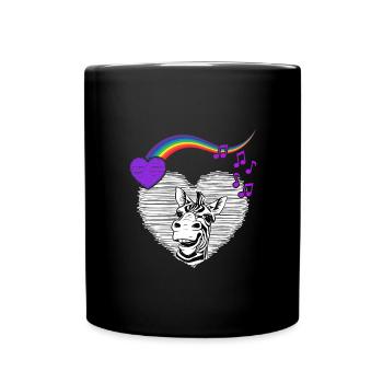 LGTB Zebra Regenbogen pride queer Zebrafell - Tasse einfarbig - Schwarz - Vorne
