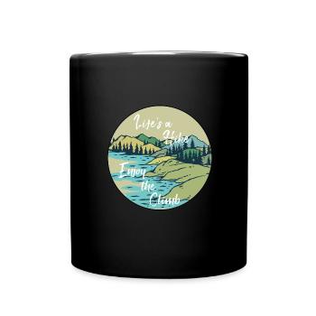 Hiking Shirt - Life is a Hike - Full Colour Mug - black - Front