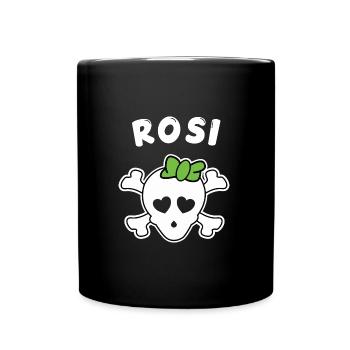 Piratin Rosi Design für Mädchen und Frauen - Tasse einfarbig - Schwarz - Vorne