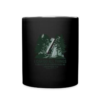 I can do everything through Christ who strengthens me - Full Colour Mug - black - Front