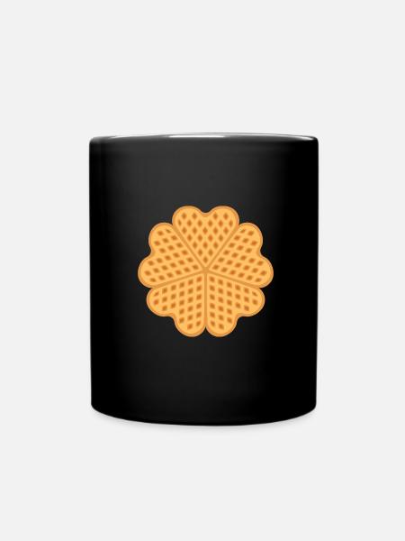Waffel - Tasse einfarbig - Schwarz