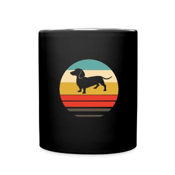 Retro teckel cadeau - Mug uni - noir - Devant