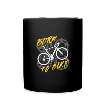 Né pour le cyclisme - Mug uni - noir - Devant