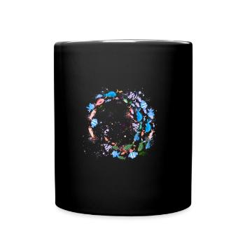 fischschwarm,fische,malerei,blau,tropische fische - Tasse einfarbig - Schwarz - Vorne