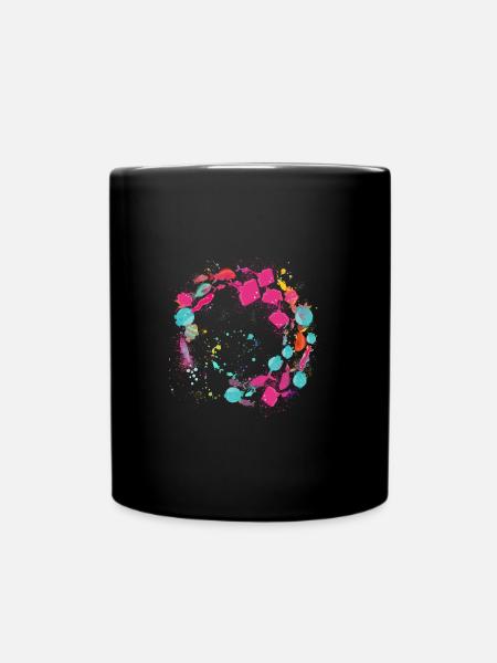 fischschwarm,fische,malerei,blau,graffiti,rochen - Tasse einfarbig - Schwarz