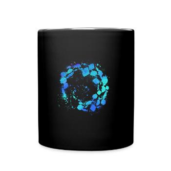 Schools of fish,fish,painting,blue,graffiti,rays - Full Colour Mug - black - Front