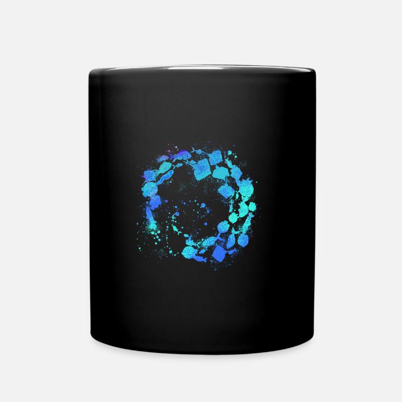 fischschwarm,fische,malerei,blau,graffiti,rochen - Tasse einfarbig - Schwarz