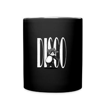 Glitzer Las Vegas Disco Cowboy Hut Tanzender Panda - Tasse einfarbig - Schwarz - Vorne