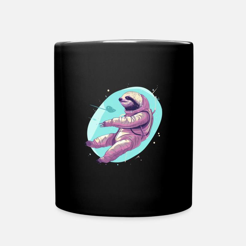 Sloth in space - Full Colour Mug - black