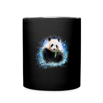 panda,panda bear,colorful,graffiti,painting,blue - Full Colour Mug - black - Front