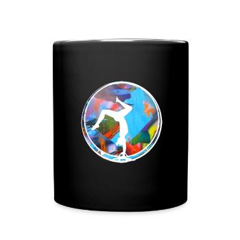rhönrad,rad,tuniererin, sportlerin,bunt,graffiti - Tasse einfarbig - Schwarz - Vorne