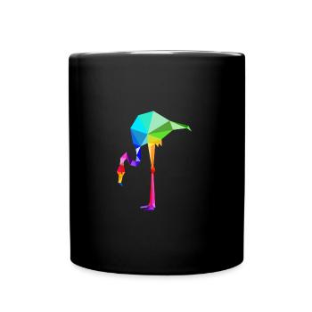 Flamingo, Rainbow Animals, Animals, Birds - Full Colour Mug - black - Front