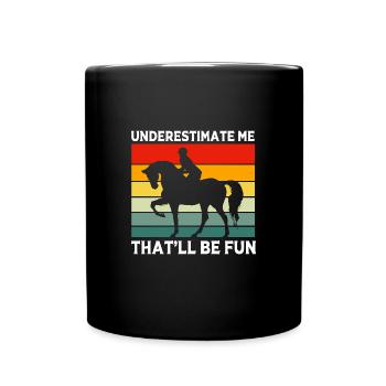 Dressur Dressurpferd Dressurreiter - Tasse einfarbig - Schwarz - Vorne