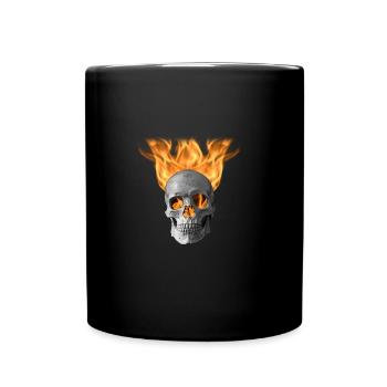 tête de mort feu - Mug uni - noir - Devant