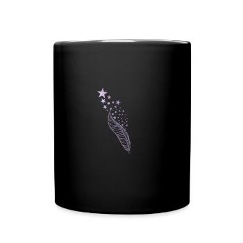 Plume et étoiles - Mug uni - noir - Devant