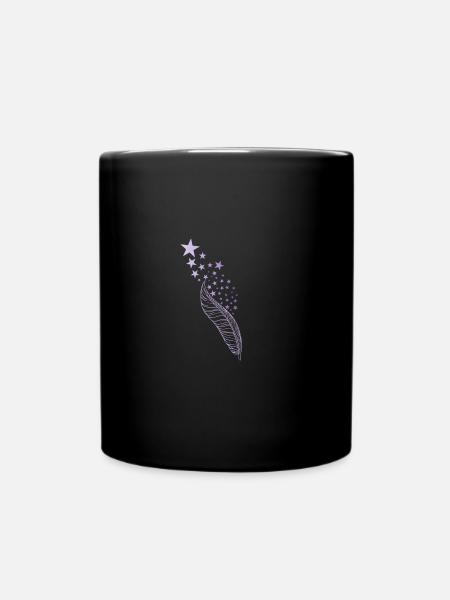Plume et étoiles - Mug uni - noir