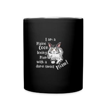 Maine Coon mum Miaw! - Full Colour Mug - black - Front