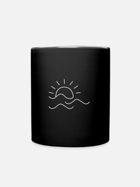 sun sea wave - Full Colour Mug - black