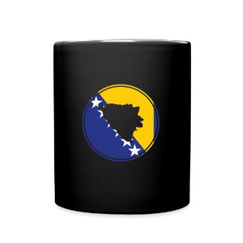 Bosnien Herzegowina Karte Balkan Bosnische Flagge - Tasse einfarbig - Schwarz - Vorne