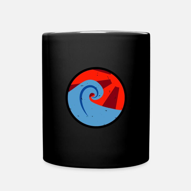 vintage wave - Full Colour Mug - black