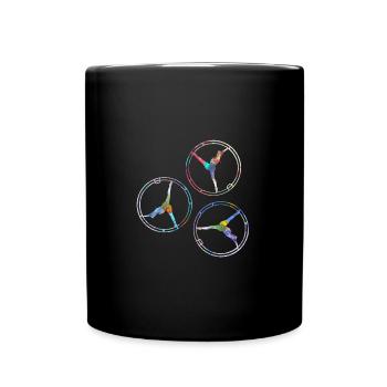 rhönrad,rad,tuniererin, sportlerin,bunt,graffiti - Tasse einfarbig - Schwarz - Vorne