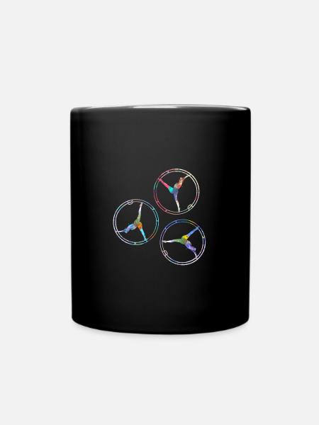 rhönrad,rad,tuniererin, sportlerin,bunt,graffiti - Tasse einfarbig - Schwarz