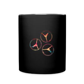rhönrad,rad,tuniererin, sportlerin,bunt,graffiti - Tasse einfarbig - Schwarz - Vorne