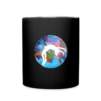 rhönrad,rad,tuniererin, sportlerin,bunt,graffiti - Tasse einfarbig - Schwarz - Vorne