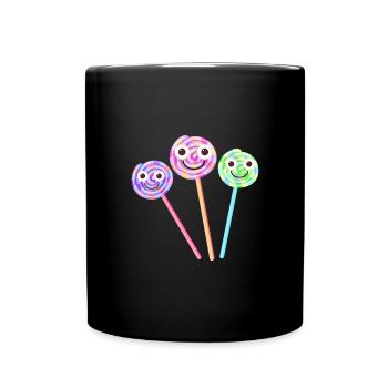 lollies,lutscher,familie,lolliefamilie,süsses - Tasse einfarbig - Schwarz - Vorne