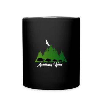 Attention jeu, pourriture, forêt, nature, aigles, sangliers - Mug uni - noir - Devant