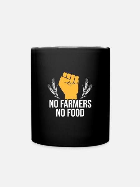 No Farmers No Food Support Farmer - Full Colour Mug - black