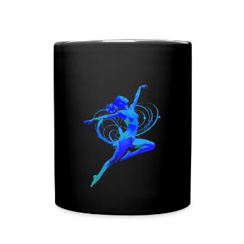 Frau,turnerin,rsg, gymnastik, illustration - Tasse einfarbig - Schwarz - Vorne