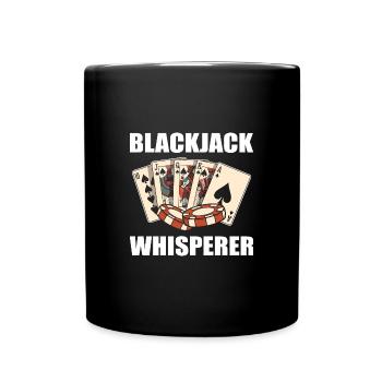 Blackjack Black Jack Casino Glücksspiel - Tasse einfarbig - Schwarz - Vorne