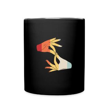 Gebärdensprache Gebärde ASL gehörlos - Tasse einfarbig - Schwarz - Vorne