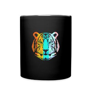 Weißer Tiger - Tasse einfarbig - Schwarz - Vorne