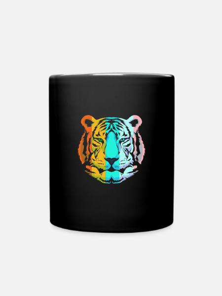 Weißer Tiger - Tasse einfarbig - Schwarz