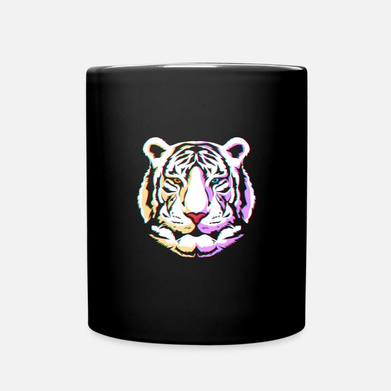 Weißer Tiger - Tasse einfarbig - Schwarz