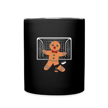 Lebkuchenmann Lebkuchenherz Lebkuchen Naschen - Tasse einfarbig - Schwarz - Vorne