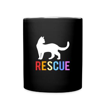 Katzenrettung Tierrechte Tierrettung Tierheim - Tasse einfarbig - Schwarz - Vorne