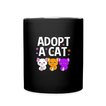 Katzenrettung Tierrechte Tierrettung Tierheim - Tasse einfarbig - Schwarz - Vorne