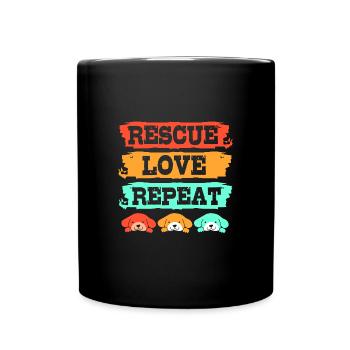 Dog Rescue Animal Rights Animal Rescue Animal Shelter - Full Colour Mug - black - Front