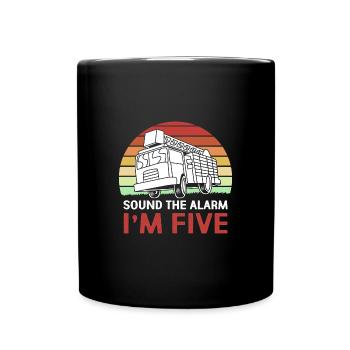 Fire Truck Children's Birthday Party - Full Colour Mug - black - Front