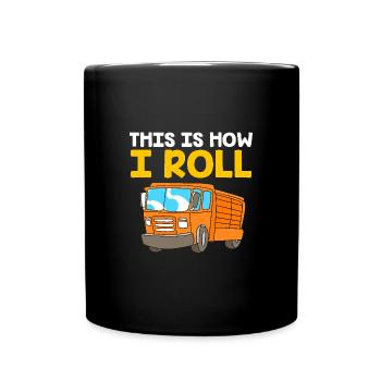 Children's birthday party construction site - Full Colour Mug - black - Front