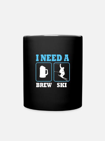 Ski Skiurlaub - Tasse einfarbig - Schwarz