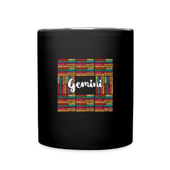 Sternzeichen Zwilling - Tasse einfarbig - Schwarz - Vorne