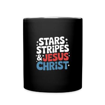 Amerikanischer Gläubiger Christ July 4th Jesus - Tasse einfarbig - Schwarz - Vorne