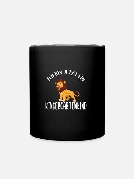 Ich bin jetzt ein Kindergartenkind Löwe - Tasse einfarbig - Schwarz
