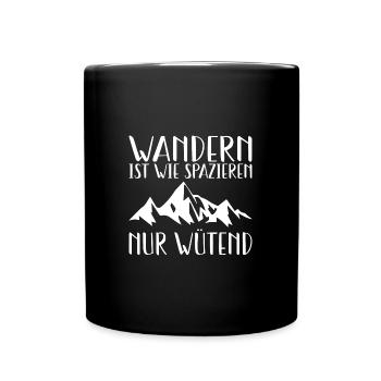 Wandern Bergsteigen Wanderer Natur Berge - Tasse einfarbig - Schwarz - Vorne