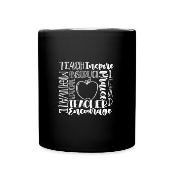 Teaching Inspire Motivate Teacher Motive - Full Colour Mug - black - Front